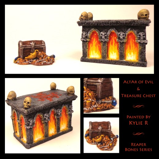 Fiery Altar & Treasure Chest Collage